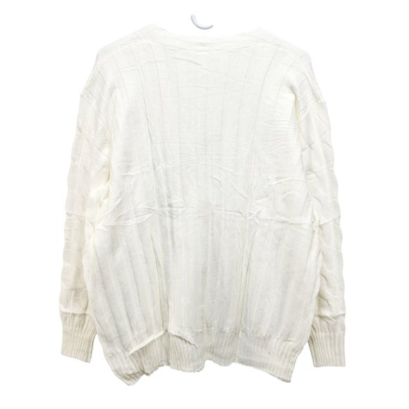 Cable Knit Button-Up Cardigan Sweater Pockets Womens Size 16W Neyook Soft White - Picture 3 of 13